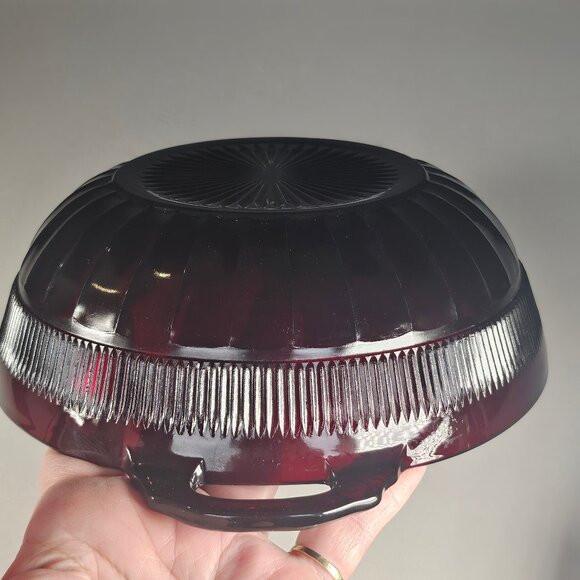 Anchor Hocking Royal Ruby Red Coronation. Two Handles. Depression Glass Bowl - Picture 4 of 12